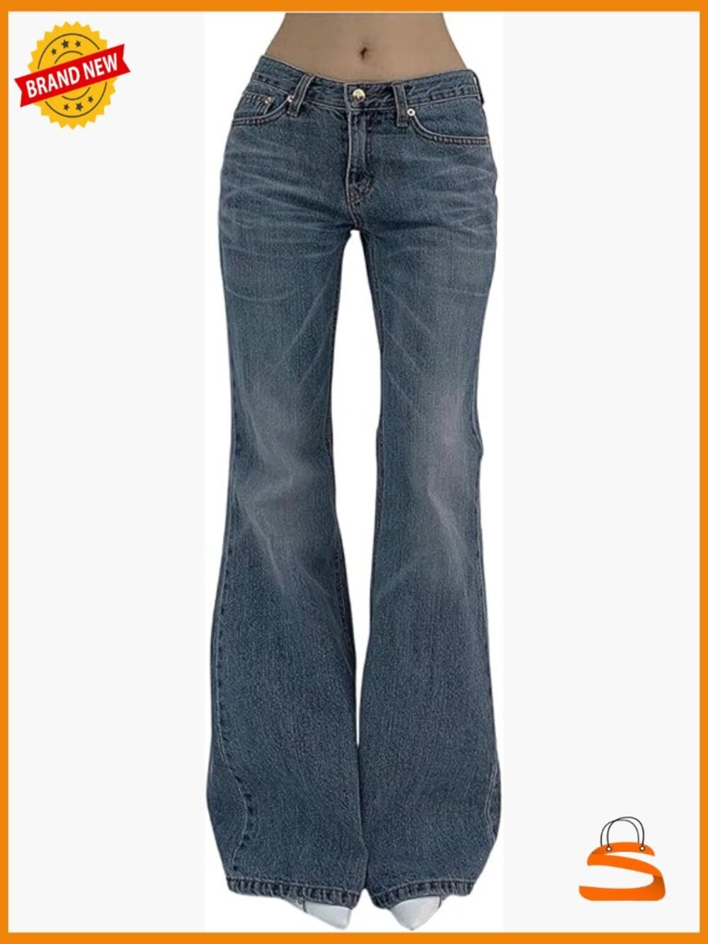 Low Rise Flare Leg Stretchy Denim Jeans Y2k Bell Bottom Going Out